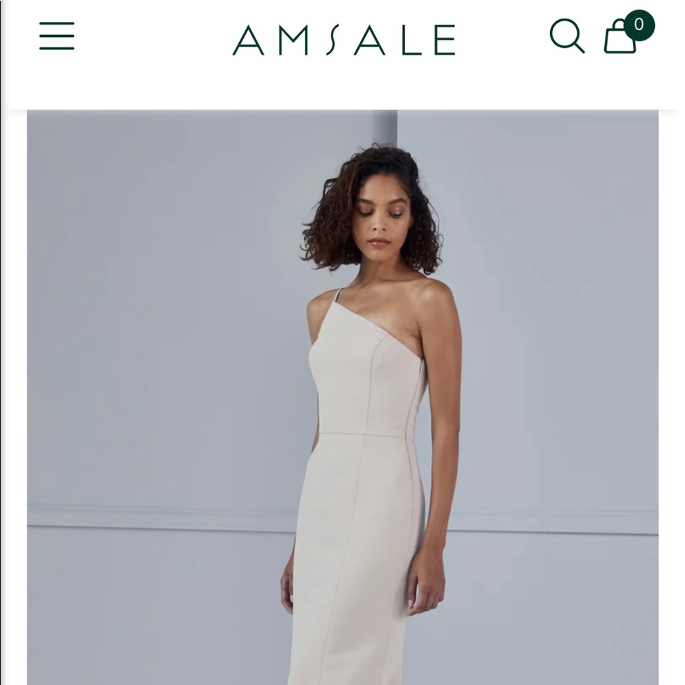 Amsale Champagne Dress- Size 8